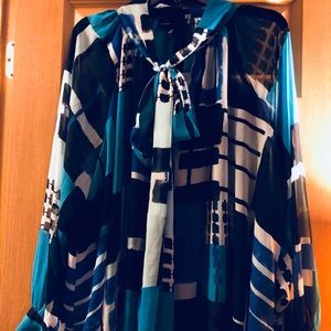 Vibrant sheer plus size blouse